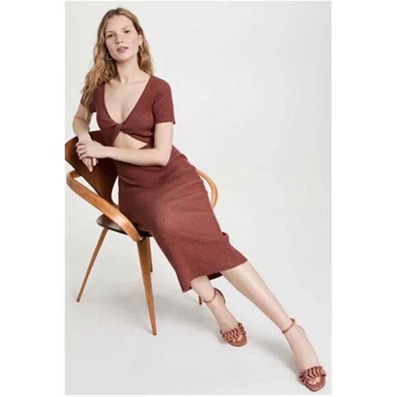 Naadam Reversible Cashmere Blend Ribbed Twist Dress Size Small - Picture 13 of 13